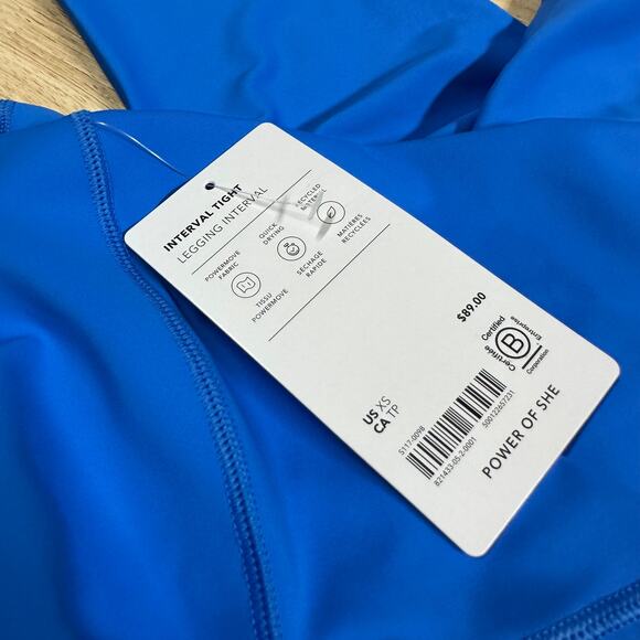 Athleta Interval Leggings Bright Blue Women's Size XS New With Tags Condition - Picture 7 of 10